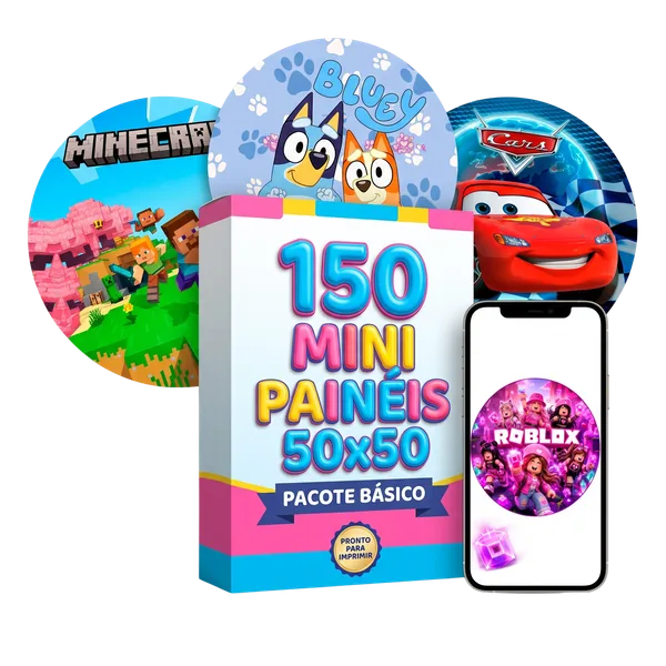 Mockup do pacote básico com 150 mini painéis 50x50